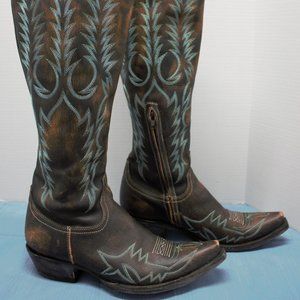 Old Gringo Myra Boots Black & Turquoise Size 8.5